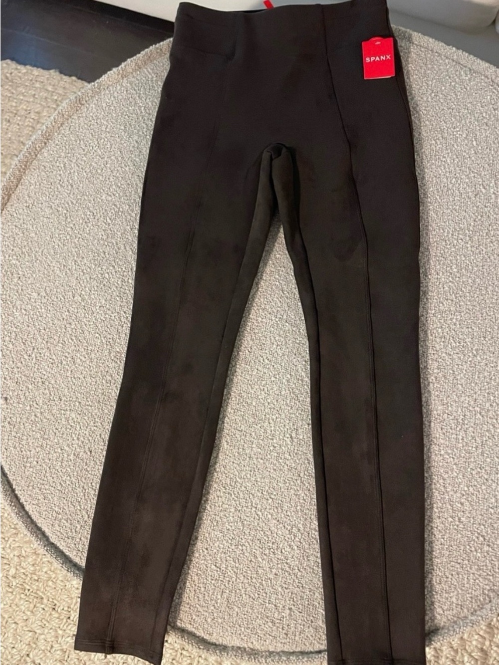 SPANX Chocolate Brown Faux-Suede Leggings